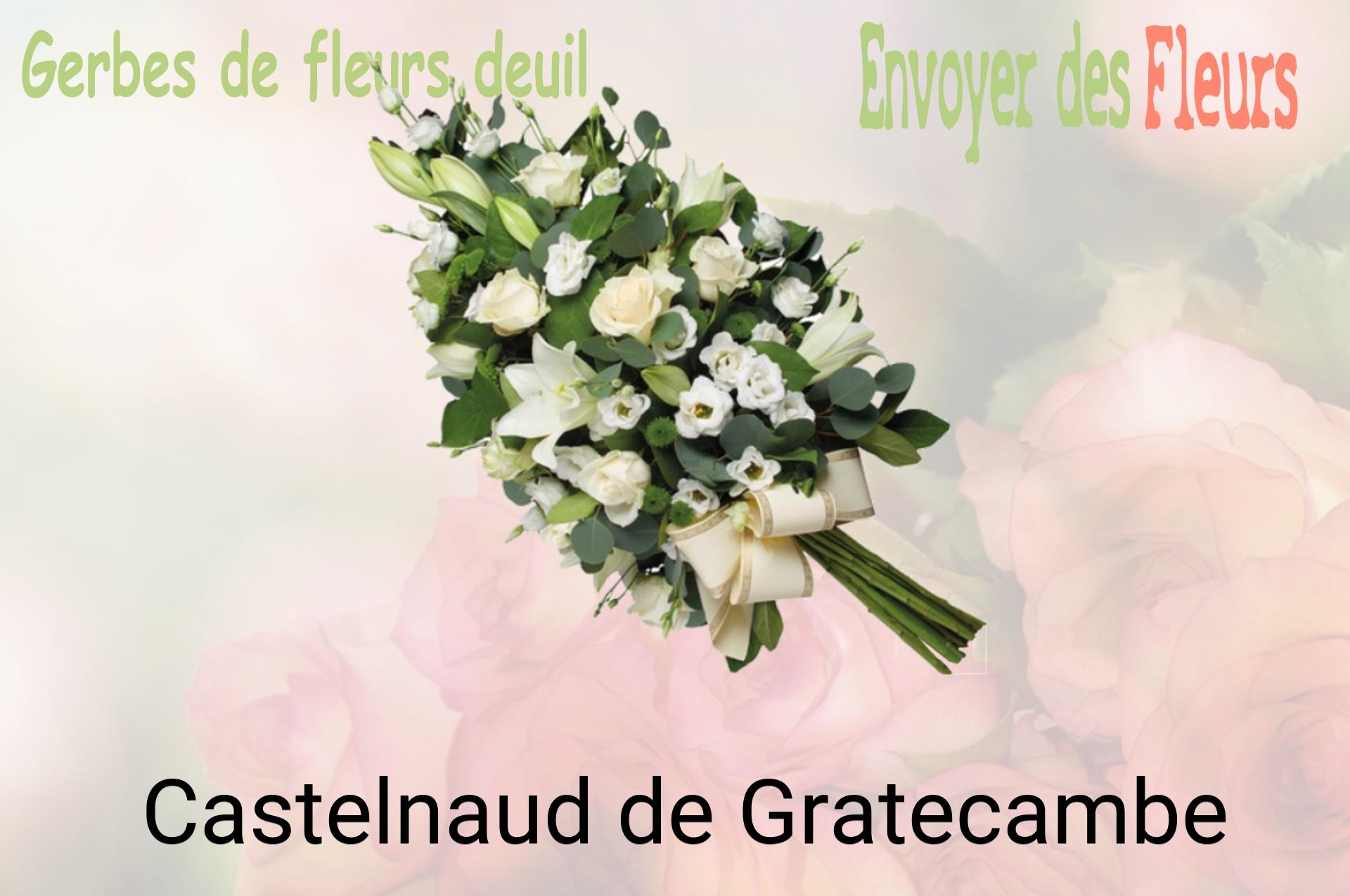Gerbe de fleurs de deuil livrée à Castelnaud-de-Gratecambe
